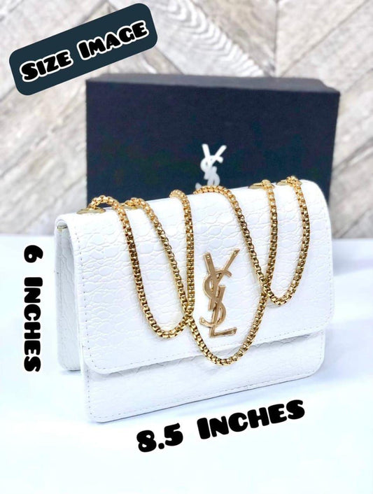 Black Rexine Crossbody Bag with Gold Chain Strap - image 2