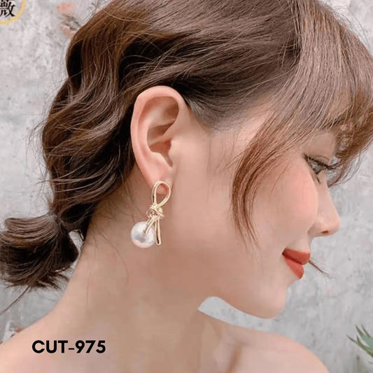 Korean Stone knot Alloy stylish Earrings CUT-975 - image 2