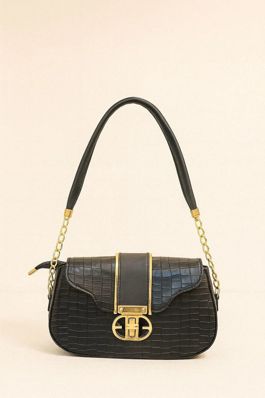 Women's Leather Crossbody Bag Black White Maroon Yellow Medium - image 2