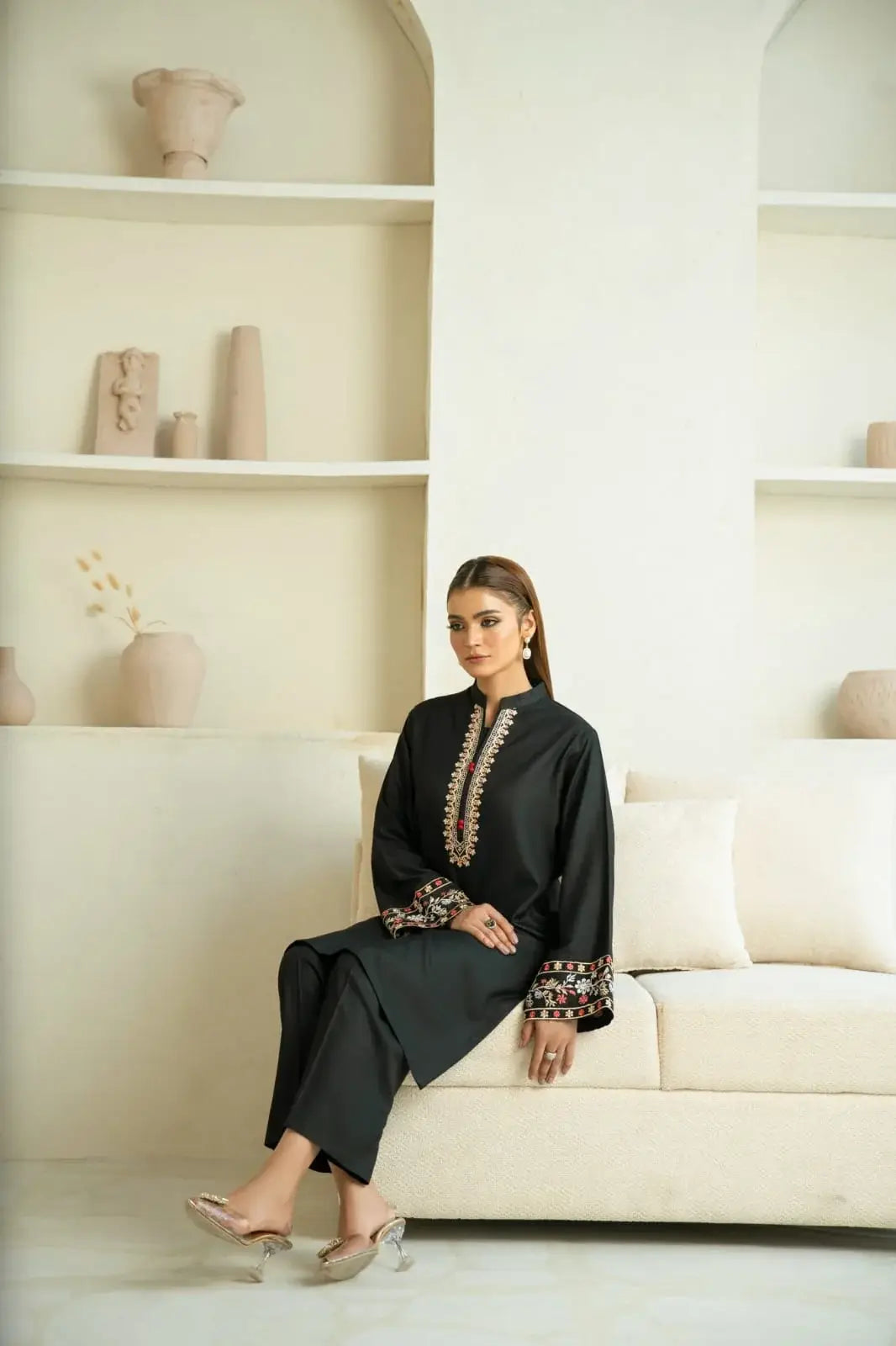 Stylish Women's Stitched 2 Pcs Embroidered Shirt and Trouser Set - image 4