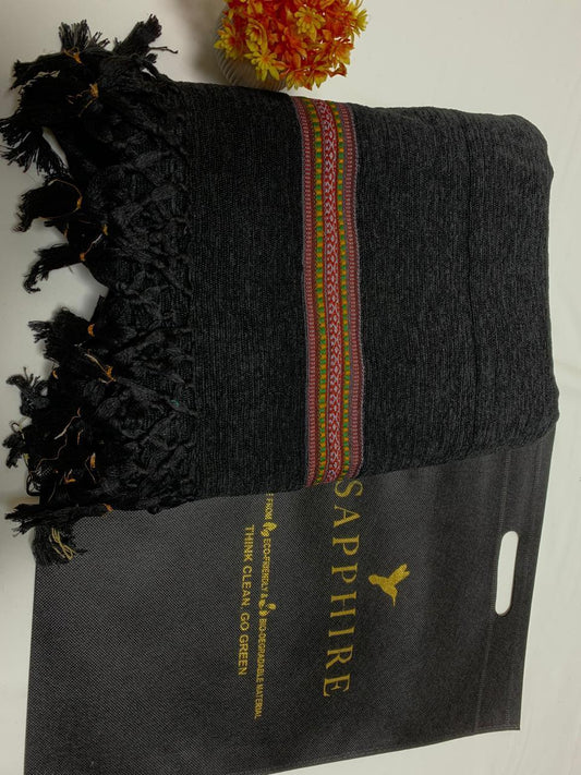 Men Velvet Shawl Black Winter Warm Formal - image 2