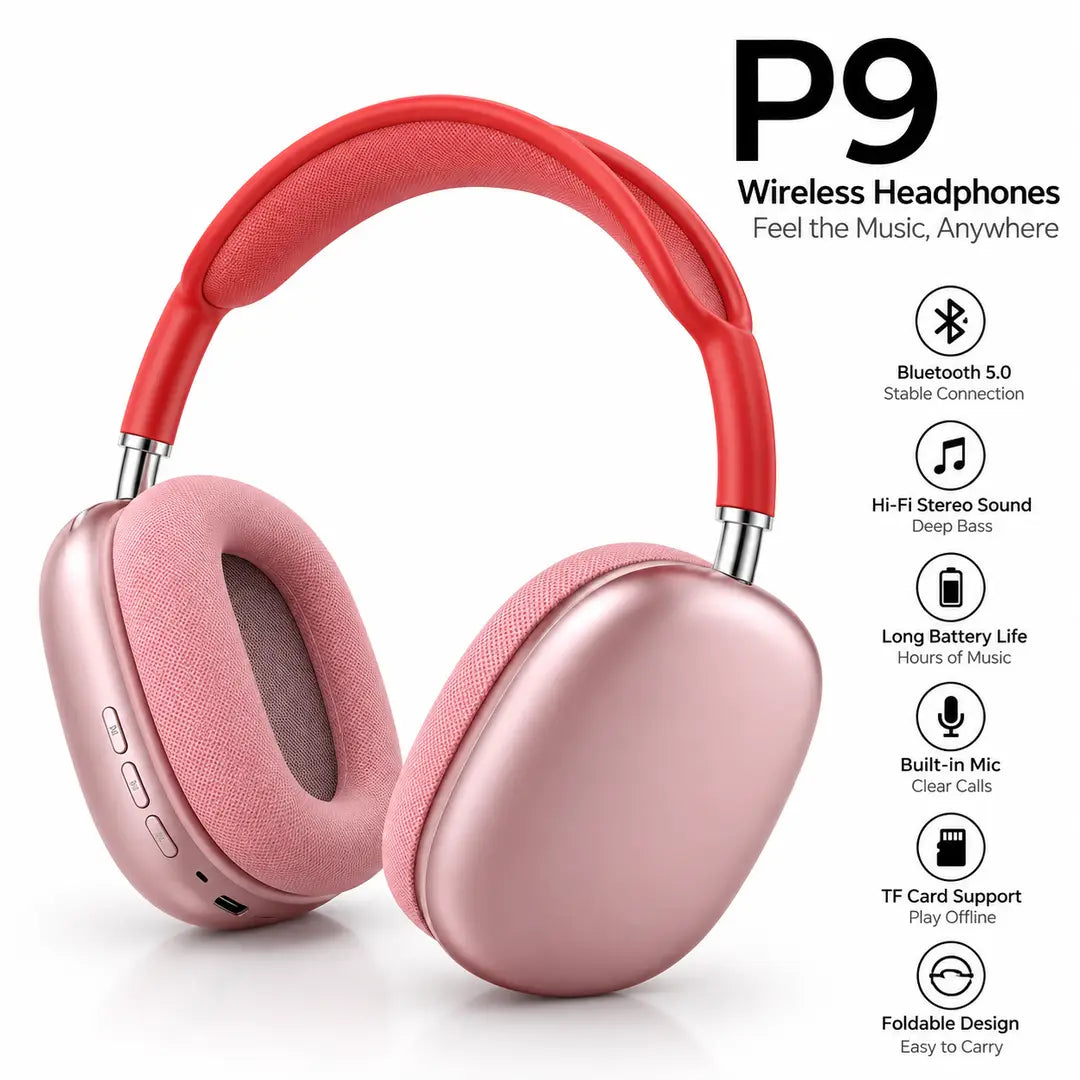 P9 Wireless Bluetooth Headphones - Stereo Sound, Deep Bass & Foldable Design - image 4