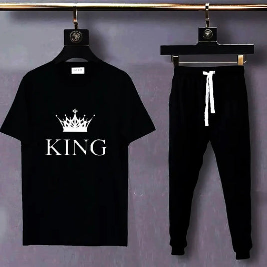 2 Pcs Men's Cotton Printed Track Suit - image 2