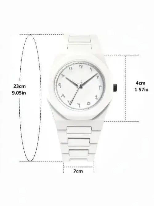 Men's Carbon Fiber White Arabic Dial Watch - image 5