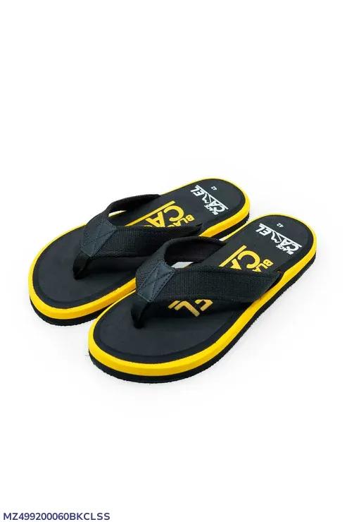 Men Black Yellow EVA Flip Flops Summer Casual - image 10