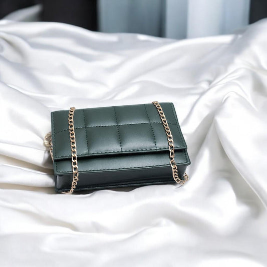 Green Crossbody Bag for Girls with Rose Gold Chain - image 2