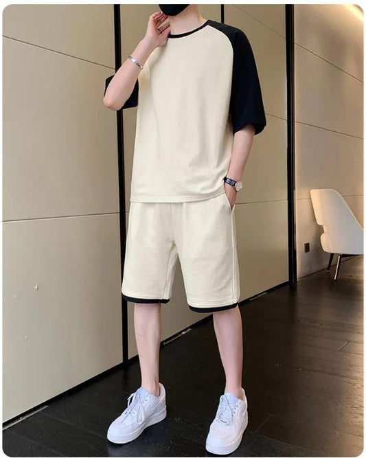 Men Cotton Tracksuit White Black 6 Sizes - image 1