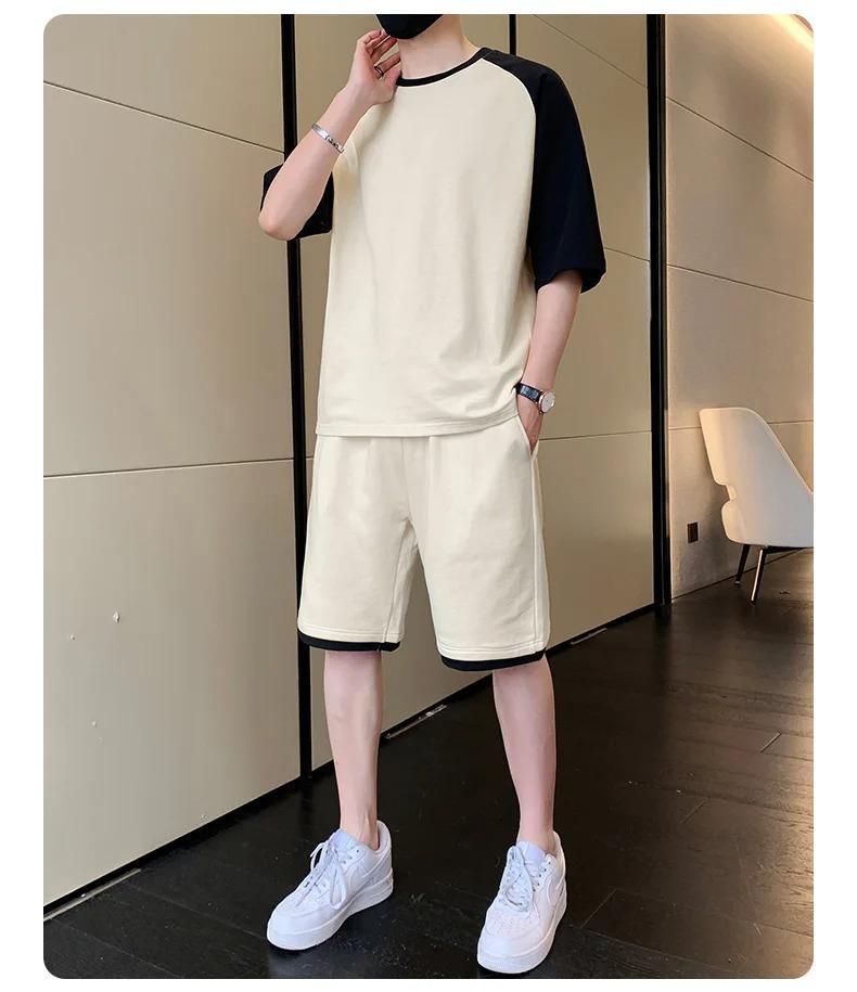 Men Cotton Tracksuit White Black 6 Sizes - image 3