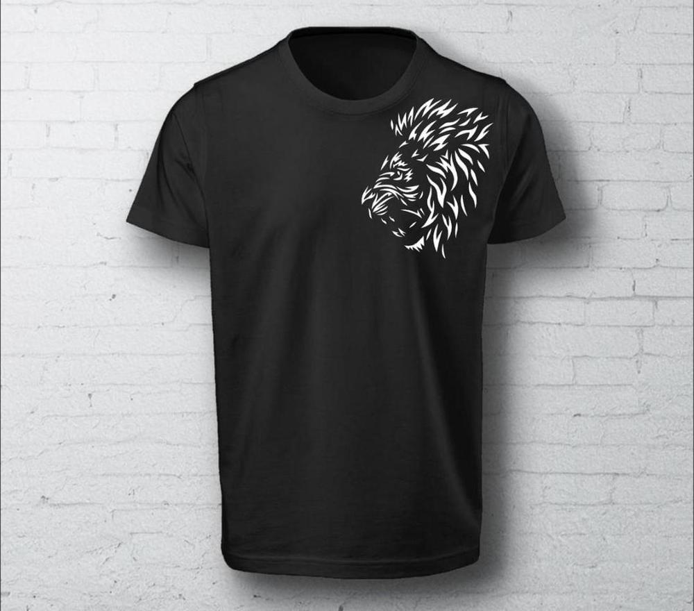 Black Lion Head T-Shirt Medium to XL Micro Polyester - image 1