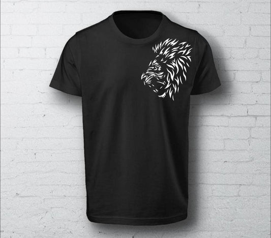 Black Lion Head T-Shirt Medium to XL Micro Polyester - image 1