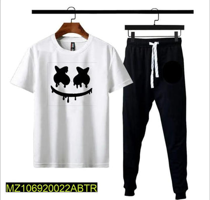 Men Printed Track Suit White Polyester Medium to XL - image 5