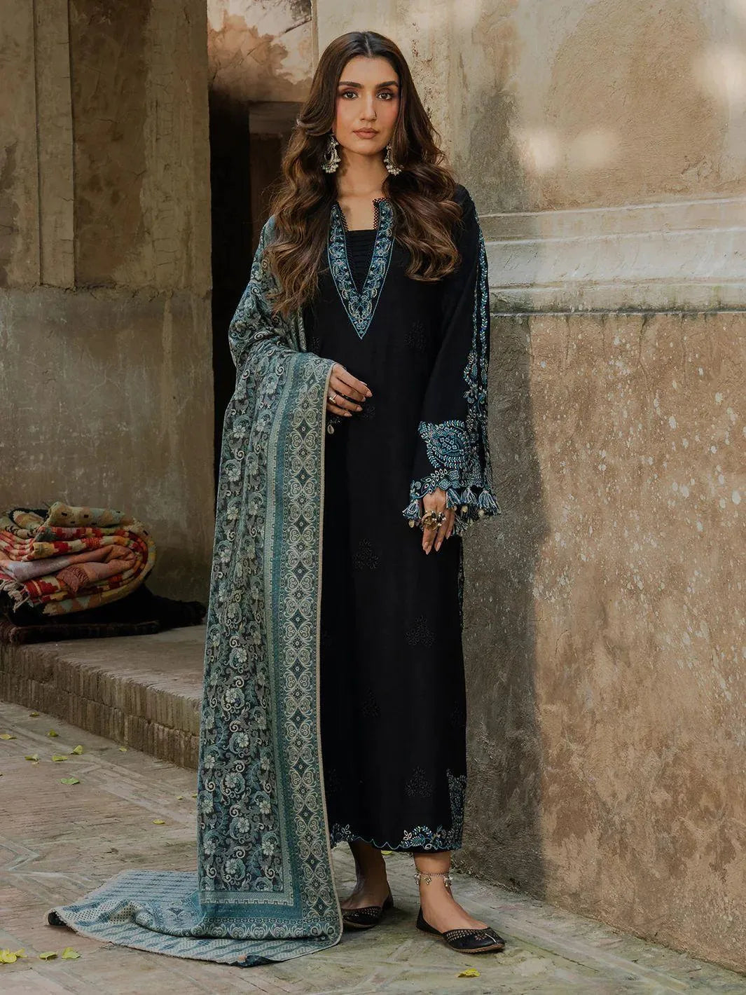Black Embroidered 3-Piece Lawn Suit for Eid & Weddings - image 1