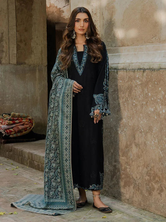 Black Embroidered 3-Piece Lawn Suit for Eid & Weddings - image 1
