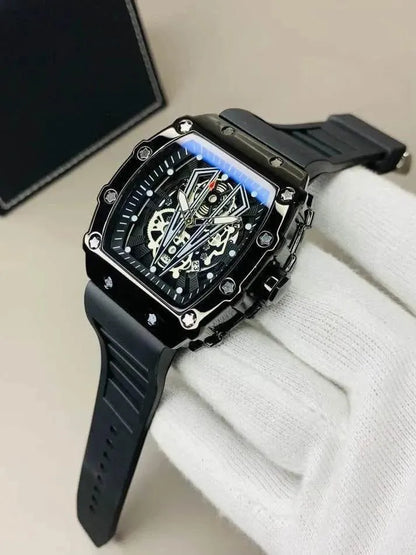 Black Skeleton Chronograph Watch for Men - image 1