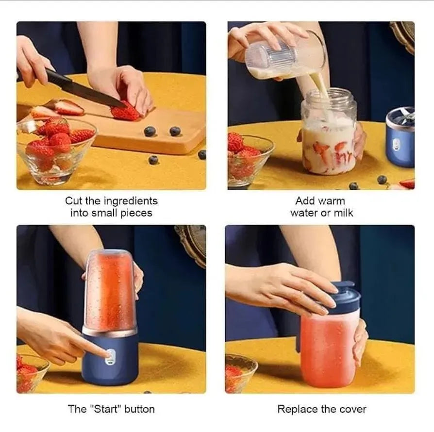 Rechargeable Juicer Blender (Blue & Rose Gold) - image 3