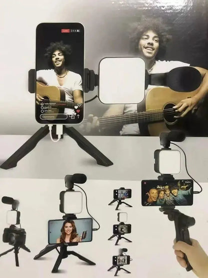 Vlogging Kit with Mic & Light Black - image 5