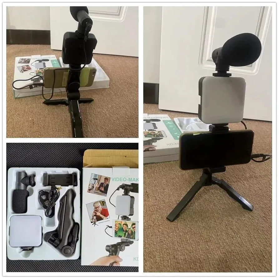 Vlogging Kit with Mic & Light Black - image 8