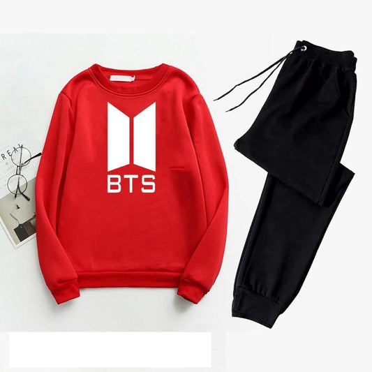 Red Sweatshirt & Black Trousers Track Suit Set - image 1