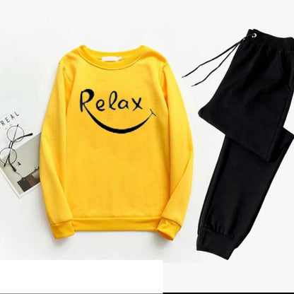 Men Printed Polyester Track Suit Yellow Black Drawstring - image 1