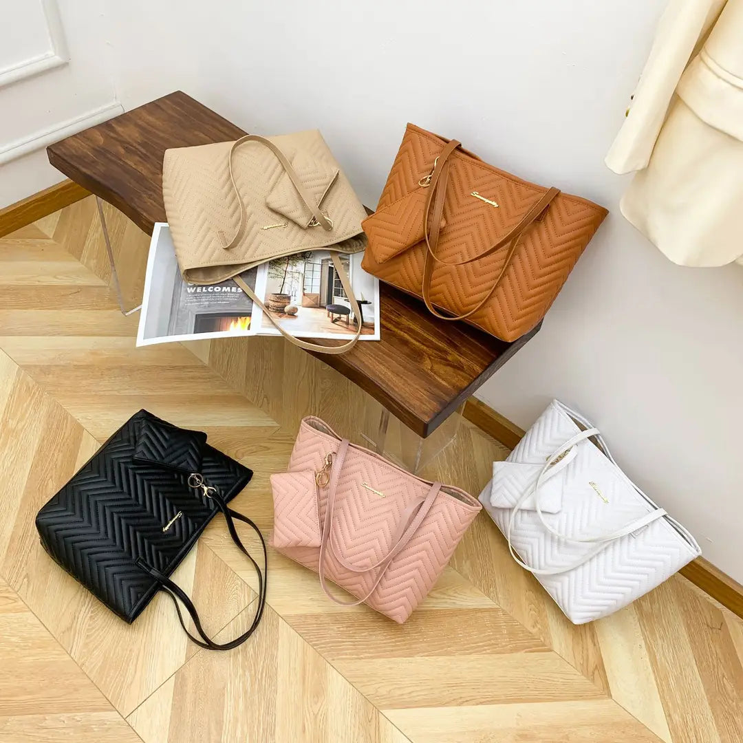 Wavy Diamond Embroidered Shoulder Bag for Women - image 1