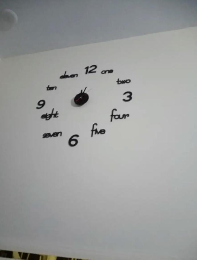 3D Wooden Wall Clock Black White 24" - image 4