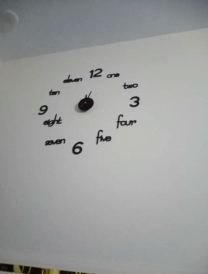 3D Wooden Wall Clock Black White 24" - image 4