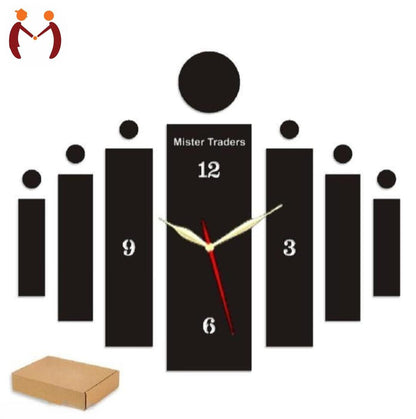 3D Wooden Wall Clock Black Modern Design - image 1