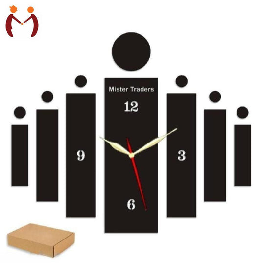 3D Wooden Wall Clock Black Modern Design - image 1