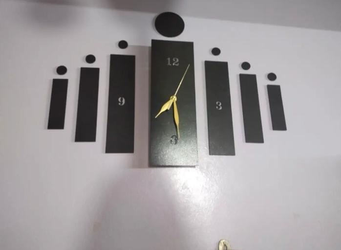 3D Wooden Wall Clock Black Modern Design - image 2