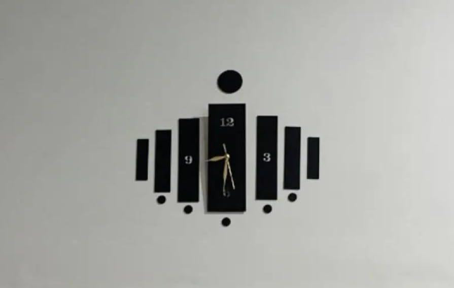3D Wooden Wall Clock Black Modern Design - image 3