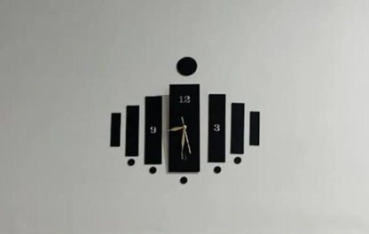 3D Wooden Wall Clock Black Modern Design - image 3