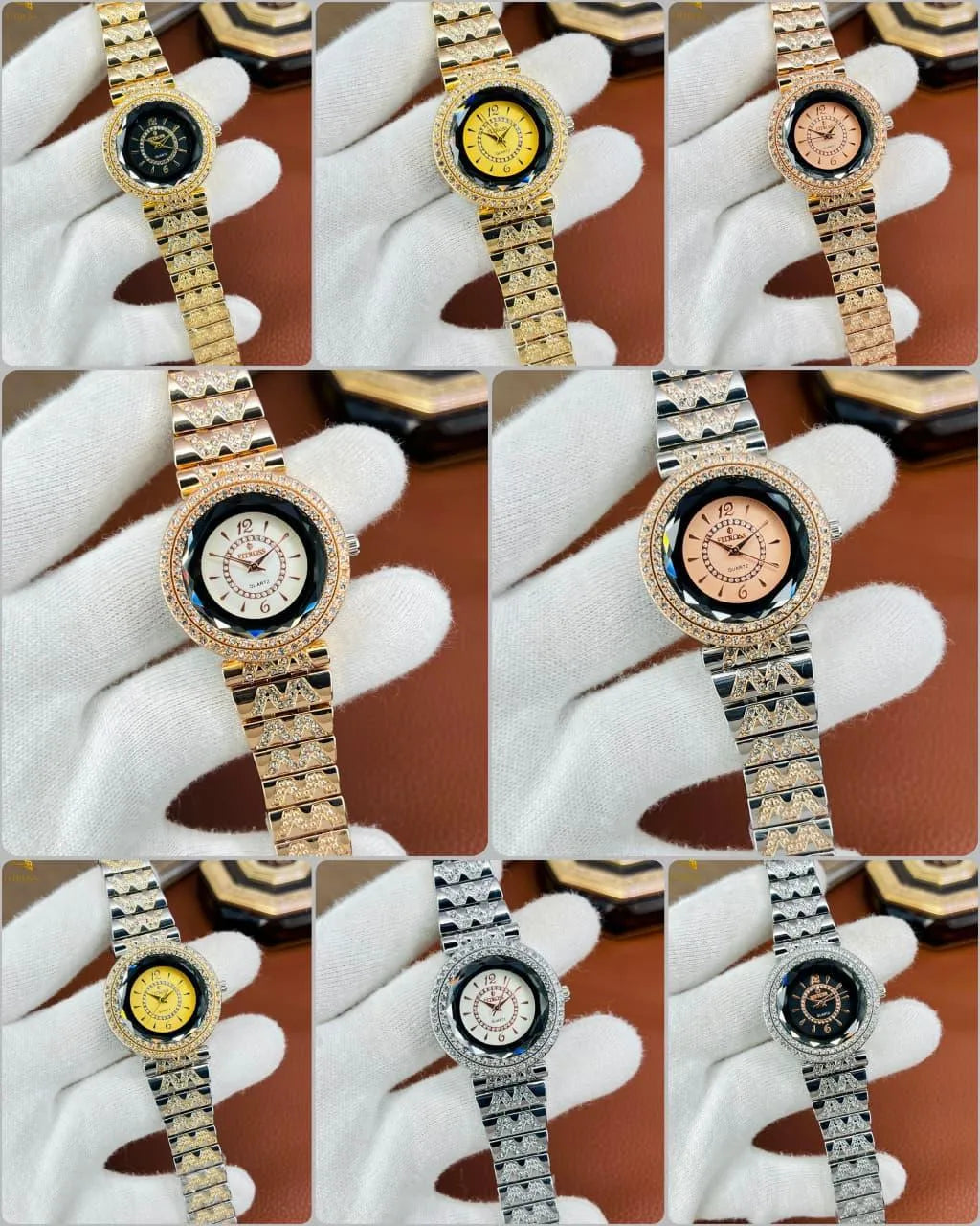 Golden Women's Stone-Studded Watch Set of 3 - image 2
