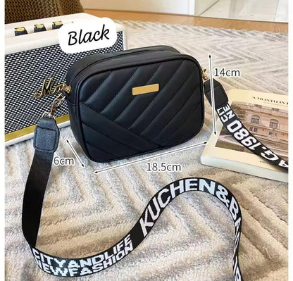 Women Quilted Crossbody Bag PU Leather Compact Multipurpose - image 2