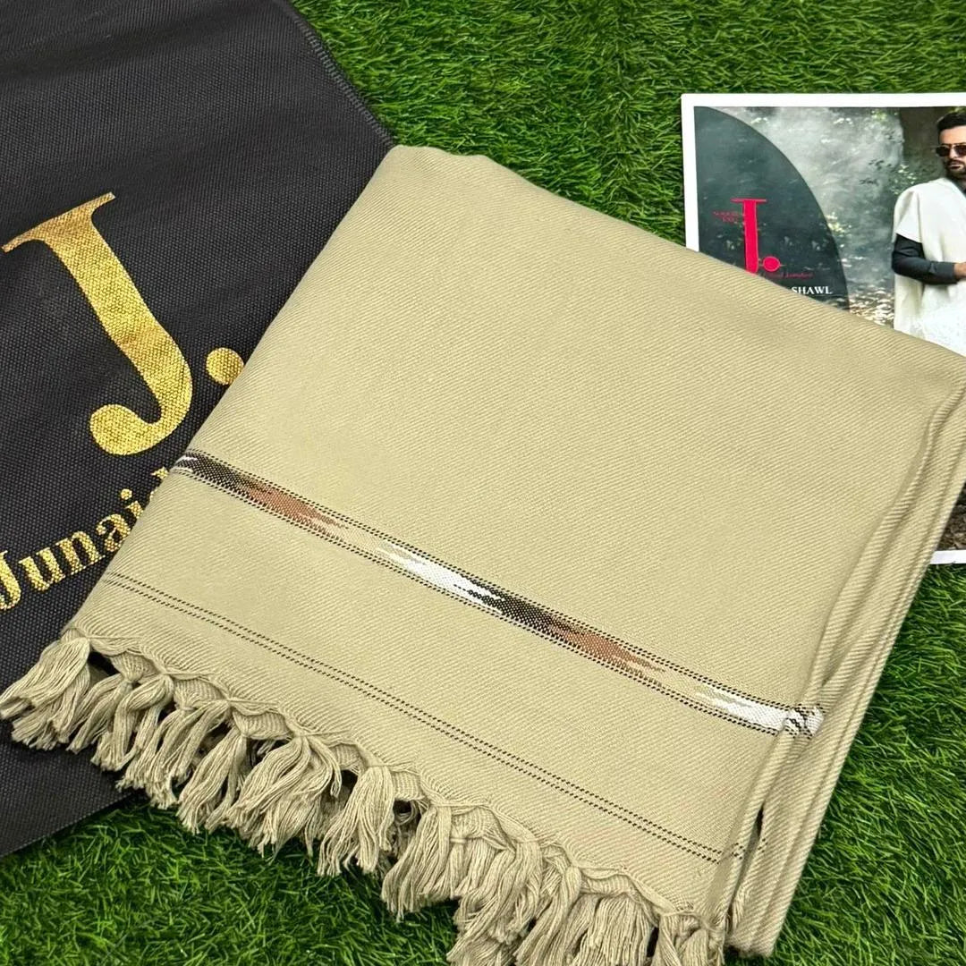 Men's Wool Shawl Green Fringed Warm Pakistan - image 1