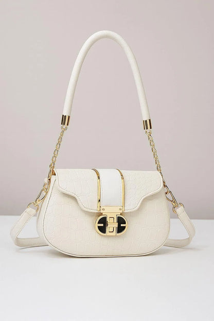 Black Cuff Strap Handbag for Girls with Gold Clasp - image 2