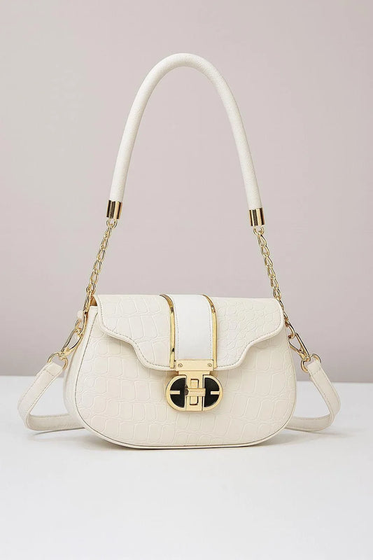 Black Cuff Strap Handbag for Girls with Gold Clasp - image 2