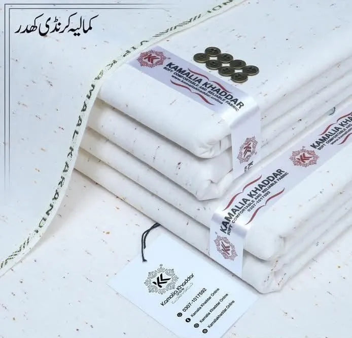 Unstitched Karandi Textured Suit White Winter Formal Wear - image 1