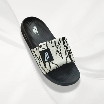 Slide Slippers Black White Patterned - image 1