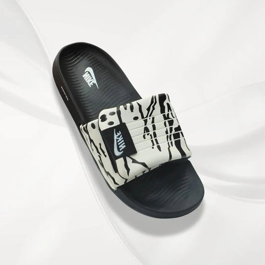 Slide Slippers Black White Patterned - image 1