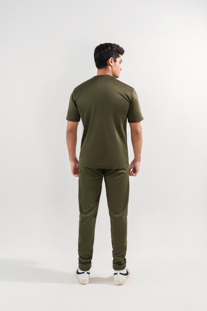 Men's Green Dri Fit 2 Pcs Track Suit Slim Fit - image 4