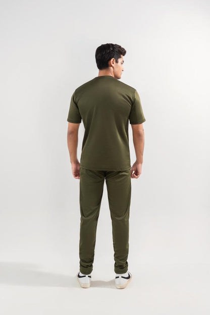 Men's Green Dri Fit 2 Pcs Track Suit Slim Fit - image 4