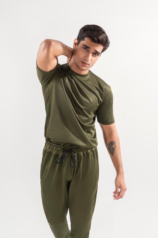 Men's Green Dri Fit 2 Pcs Track Suit Slim Fit - image 5