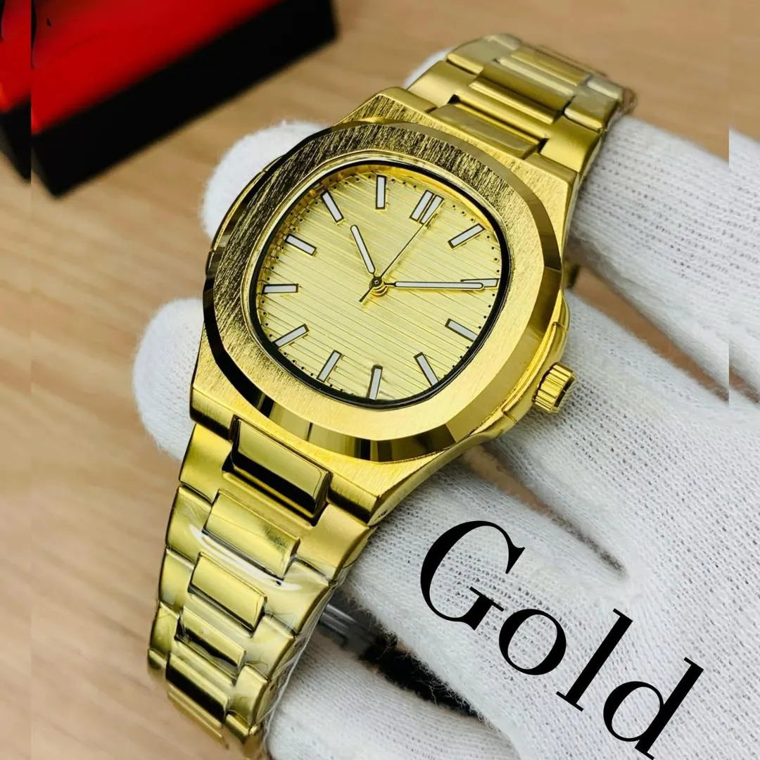 Men Square Watch Black Dial Silver Steel Chain Strap - image 8