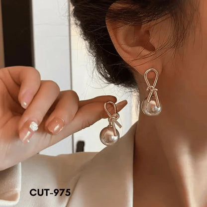 Korean Stone knot Alloy stylish Earrings CUT-975 - image 1