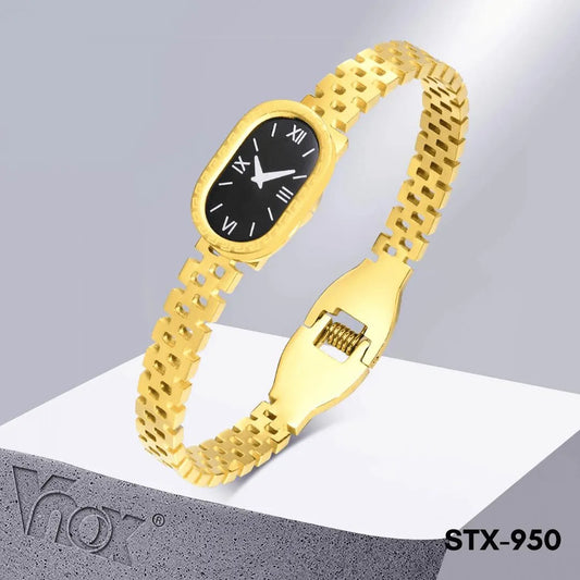 Golden Roman Numeral Watch for Women with Chain Bracelet - image 1