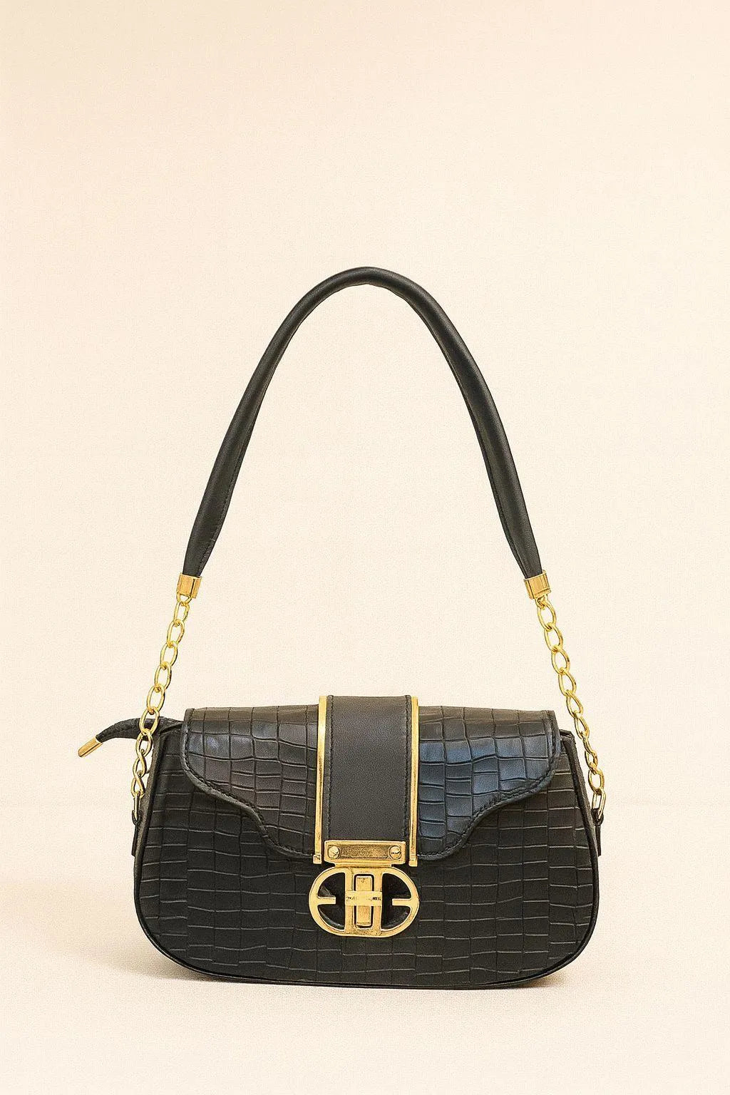 Women's Leather Crossbody Bag Black White Maroon Yellow Medium - image 2