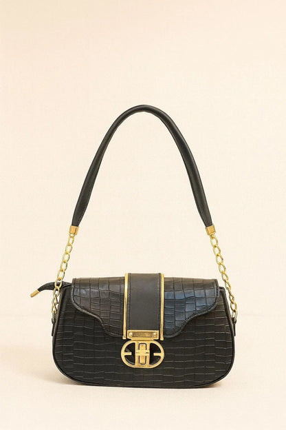Women's Leather Crossbody Bag Black White Maroon Yellow Medium - image 2