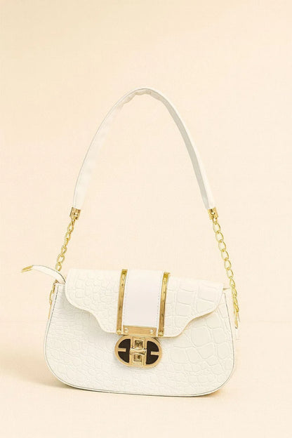Women's Leather Crossbody Bag Black White Maroon Yellow Medium - image 3