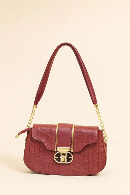 Women's Leather Crossbody Bag Black White Maroon Yellow Medium - image 4