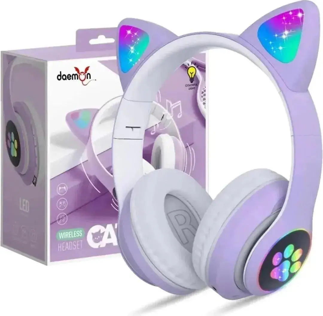 Cat Ear LED Headphones Multicolor ABS for Teens Young Adults - image 1
